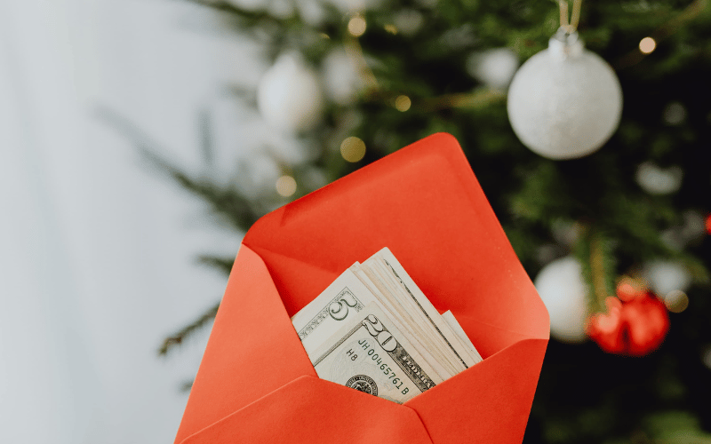 a red envelope filled with money