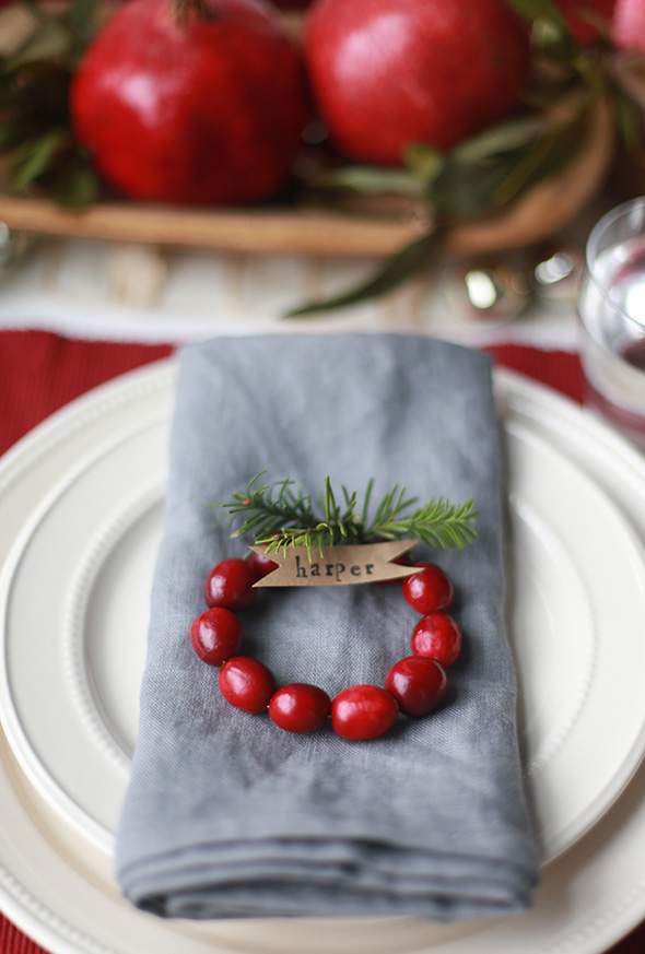 Cranberry Wreath Table Setting