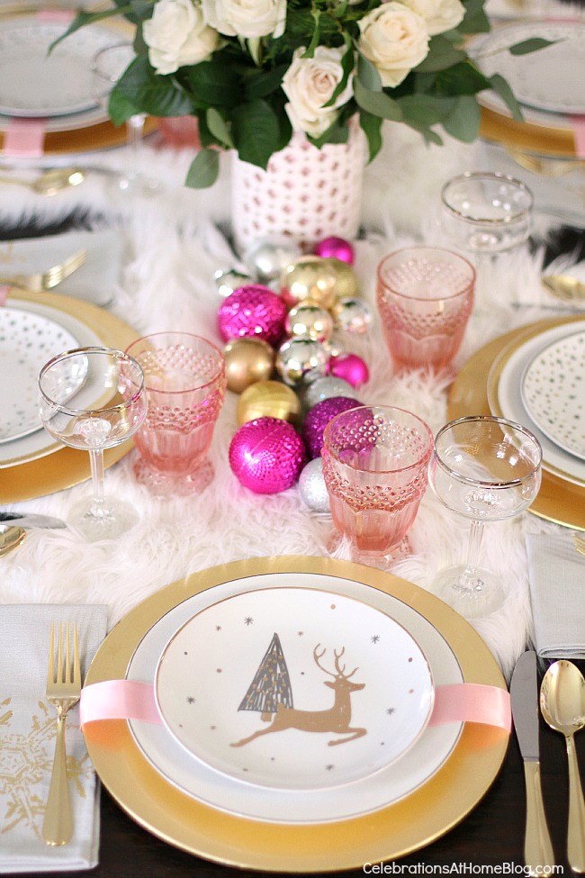 Pink and White Holiday Settings