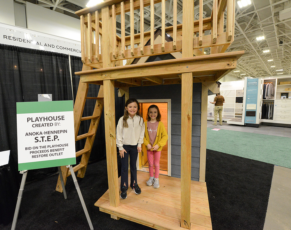 Playhouse Created by Anoka-Hennapin S.T.E.P. With Kids Playing