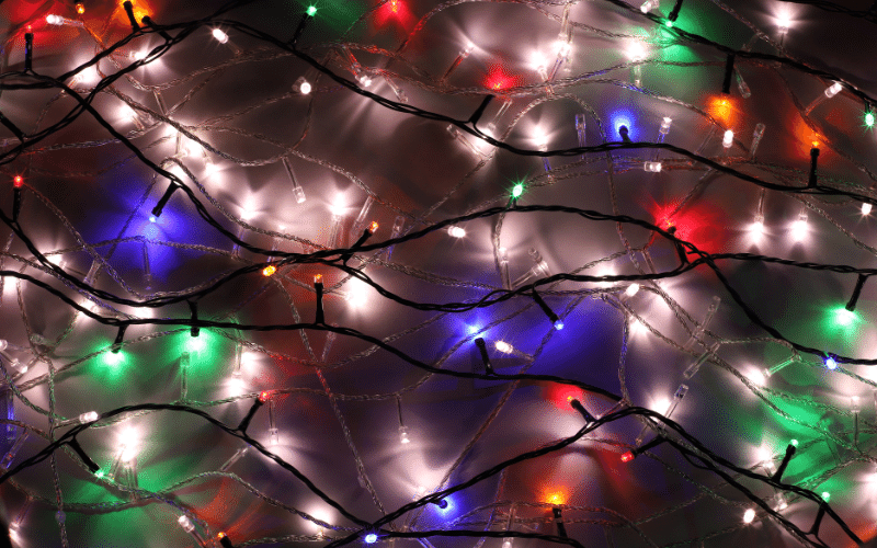 Multi color Christmas lights white, blue, green and red