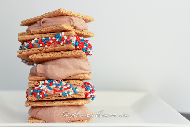 Graham Cracker Ice Cream Sandwiches from Plain Vanilla Mom