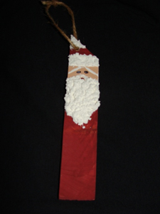 KarenOrnament11 Wooden Santa Ornament